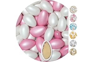 EinsSein 1kg Peladillas de almendras boda Conchiglia Mezcla blanco-rosado perla peladilla almendra bautizo bautizos grageas comunion comunión niño baratas confeti Fiesta cumpleaños chocolate Evento