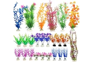 Cayway 25 PCS Plantes D'aquarium Plastique Décoration, Mixte Plantes Aquatiques Décor Plante Aquarium Artificiel pour Que Les Poissons Se Cachent Aquarium Decoration