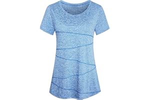 Sykooria Sport T-Shirt Damen Kurzarm Rundhals Sportshirt Oberteile Fitness T Shirts Leicht Atmungsaktiv Laufshirt Yoga Gym Tops Activewear Trainingsshirt Funktionsshirt S-3XL