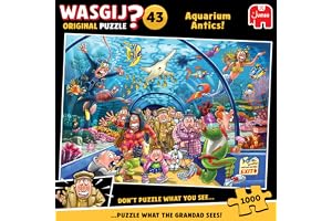 Wasgij Original 43 - det luktar fisken - antikt akvarium - humoristiskt pussel - vuxenpussel - 100% återvunnen kartong - 1 000 bitar - Jumbo