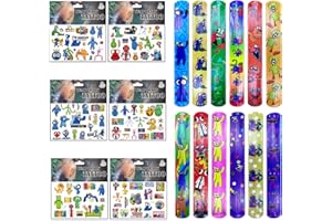 Gxhong Rainbow Friends Slap Bracelets à Claques pour Enfants,18PCS Roblox Cadeaux d'anniversaire, Bracelets Enfants, Autocollants de Tatouage, Cadeaux de Fête d'anniversaire pour Garçons et Filles
