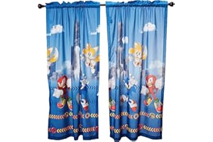Franco Sonic The Hedgehog Kinderzimmer-Fenstervorhang-Set, 203 x 160 cm, (offizielles Sega-Produkt, Drucke können variieren