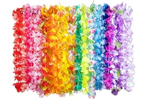 Hawaii-Lei Blumen-Halsketten Set – 6 Stück, Dick & Rosa, Perfekt Für Partys & Kostüme