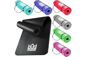 Kingdom GB Supreme 20mm Extra Thick Exercise Gym Yoga Mat with Carry Strap Padded NBR Foam Non Slip Pilates Aerobic Home Fitness Camping