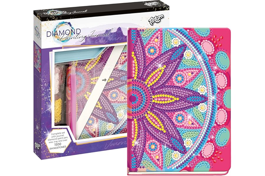 Totum Mandala/Flower Diamond Painting Craft Set Notebook, Colourful