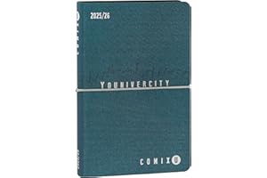 COMIX U YOUNIVERCITY - Agenda Settimanale 2025-2026, Diario 13 Mesi, con Copertina Morbida in PU, Elastico, 224 Pagine, Ideale per l'università 11,8x18cm, Blu