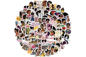 LYUNMU Lot de 100 autocollants sans doublon pour mélanine Poppin Black Girl Pop Singer en vinyle imperméable pour ordinateur portable, casque, voiture, enfants, adolescents et amis (élégants)