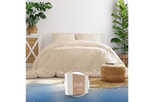 ‎SAMTHUS Samthus Bettwäsche 135x200 Baumwolle Satin - Oeko-Tex Made In Green - Himmlisch weicher Schlaf - Bettwäsche-Set mit 1x Bettbezug 135x200 + 1x Kissenbezug 80x80 - Duvet Cover - Beige