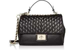 Karl Lagerfeld Paris Damen Lucien Satchel, Schwarz/Gold