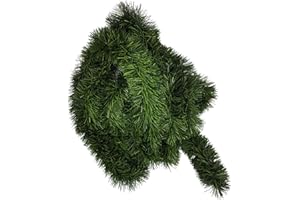 ILKADIM 1 Stück Tannengirlande 5 oder 10m lang, Dekogirlande 8 - 10cm, Girlande Weihnachten (10 Meter)