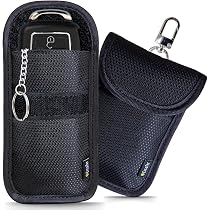 Lot De 2 Pochettes Anti-RFID Pour Clés De Voiture - Protection Signal En Fibre De Carbone - Pochette Faraday Pour Empêcher Le Vol Sans Clé