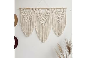 GIFTPOT Ordeluxe Macramé 110cm x 82cm Tapiz Boho, Grande, Hecho a Mano, Decoración de Pared para Dormitorio, Decoración de Balcón, Regalo para Mujeres