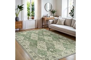 BEIMO Tappeto Salotto Vintage, Tappeti Ingresso Interno, Tappeto Antiscivolo Lavabile, Grandi Tappeti Persiano per Cucina, Camera Da Letto, Ufficio, Ciano, 200x290cm