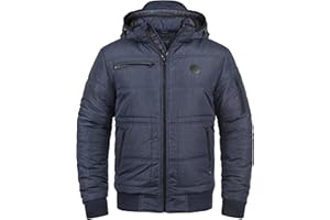 Blend BHBoris Herren Winterjacke Steppjacke Jacke gefüttert mit abnehmbarer Kapuze Reißverschlusstaschen Regular fit