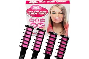 BLUE SQUID Tiza para el Cabello para niñas – 4 Unidades, Color Rosa, colorantes para el Cabello, Colores temporales Rosa de Dos Tonos para niños, Tinte de Pelo Lavable, Ideas de Regalos para niñas Adolescentes