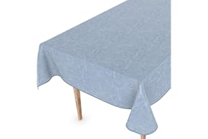 ‎ANRO Wachstuchtischdecke Wachstischdecke Tischdecke abwaschbar Gartentischdecke Wachstuch Eckig rund oval 100 x 140cm mit Saum Falschuni Blau