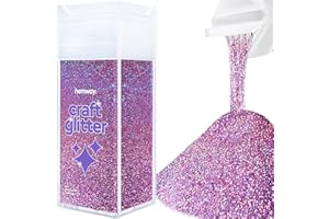 Hemway Rosa Holo Ultra Fino/Extra Fine Craft del brillo de la coctelera de Artes Oficios Vasos de papel de cristal decoraciones diy de Proyectos - 1/128" 0,008" 0.2MM - 130 g / 4,5 oz