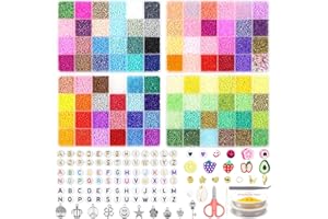 HYHJMISTY 28000PCS 3mm Perline per Braccialetti, Kit per Fare Braccialetti con 300pcs Perle Lettere, Perline per Bigiotteria/gioielli fai da te
