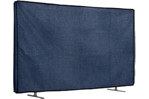 kwmobile TV Cover - 43" Linen Dust Protector - Blue Grey