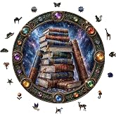 WePuzzleUp Ahşap Puzzle Yetişkin - Bilgelik Kitapları - 252 Par&ccedil;a, 29 x 29 cm - Yapıştırıcı Folyo Dahil - Benzersiz Şekilli P