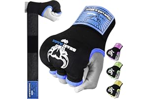 BEAST RAGE Gants de Boxe en Gel MMA de 75 cm de Long, rembourrés, élastiques, pour Sac de Frappe, entraînement Muay Thai, Bandages UFC pour Hommes, Femmes, Enfants