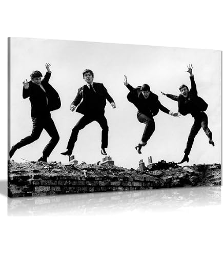 Artopweb Quadro Decorativo 4 Beatles – Pannello In Legno 27x27 Cm, Multicolore, Opera D'Arte Da Parete