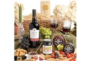 CLEARWATER HAMPERS Luxury Port & Cheese Christmas Hamper - Fine Ruby Port, Artisan Crackers, Snowdonia Cheese, Onion Marmalade Chutney | Food Gift Hamper For Couples, for Birthdays and Other Celebrations