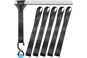 ‎RIO DIRECT RIO Direct 6 Stück Zurrschlaufen kurz, 45cm Zurrgurte Schlaufe, Spanngurte mit Schlaufen, 38mm Breit,1000kg Schwarze Zurrgurte/Doppelschlaufen, Transportband für Motorrad Fahrrad Transport
