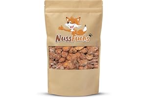 NUSSFUCHS Rauchmandeln 1kg-3,5kg - geröstet & gesalzen - ganze Mandelkerne mit Haut - intensives Raucharoma - Jahrmarktflair - im Alltag auf die Hand oder für unterwegs - (1kg Beutel)