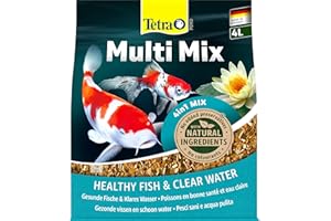 Tetra Pond Multi Mix 4 L Mangime per Pesci, Composto da 4 Diversi Tipi di Cibo (Cibo in Scaglie, Bastoncini, Gammarus, Wafer)