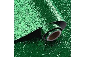 VaryPaper Carta da parati Glitterata Verde 40cmx200cm Carta Adesiva per Mobili Pellicola Adesiva Glitterata Carta da Parati Adesiva Muro Soggiorno Camera Letto Armadio Decorazioni per Feste Natalizie