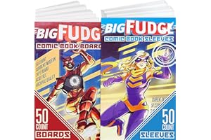 BIG FUDGE 50 bolsas de cómic y 50 tableros de respaldo, fundas transparentes de 7.25 x 10.5 pulgadas, sin ácidos y tableros de respaldo de 6.85 x 10.5 pulgadas, para cómics de los años 90 y actuales