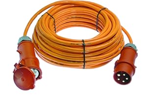 as - Schwabe Cavo di prolunga 25 m H07BQ-F 5G6-400V, 32A, 5-poli, 6h, 22kW - Prolunga Industriale - Per cantiere, giardino - Prolunga CEE robusta per uso esterno - IP44 - Made in Germany, 59623