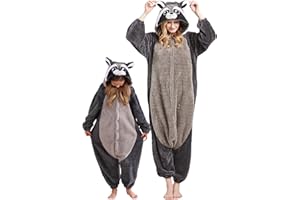 DarkCom Onesie per Bambini e Adulti,Pigiama Genitore-Bambino Carnevale Cosplay Halloween Costume Animale Pigiama di Natale
