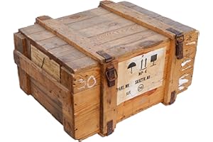 KISTENKOLLI ALTES LAND Caja de transporte Natural bruto Almacenamiento pecho ca 78x59x41cm peso aprox. 25kg Pecho de militar Munitionsbox Caja de madera Caja de Madera Caja de vino Cajón de manzana Shabby Vintage