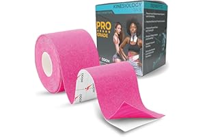 DDGM Kinesio Tape professionale. Cerotto a nastro per taping kinesiologico adesivo impermeabile. Ottima benda elastica per tutore ginocchio e articolazioni. Ottimo nastro adesivo seno. (1 Roll, Rosa)