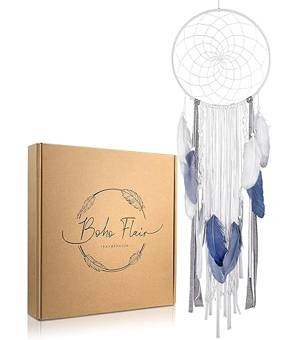 CARILLON A VENT,D--Grand Attrape Rêves En Plumes Blanches, 1 Pièce, Carillon De Style Nordique