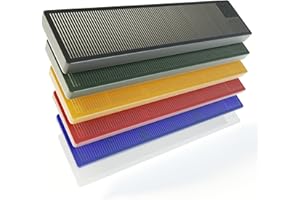 BAUHELD® Bloques de acristalamiento universales 24 x 100 mm [300/600 unidades] – Cuñas de plástico multicolor [surtidos] – Juego de plaquetas en los tamaños: 1, 2, 3, 4, 5, 6 mm