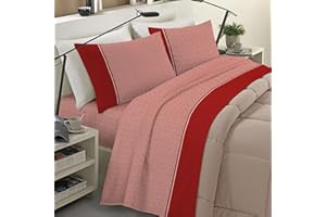 BANZAII TEXTILE INNOVATOR ONLINE Banzaii Completo Lenzuola Invernale Felpate in Flanella Anti-Pilling 100% Cotone Singolo (per Materasso 80/90 cm, Altezza Fino a 35 cm) Ida Bordeaux