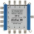 Produktbild von Schwaiger SEW98 531 Multischalter (2 Satellitenpositionen, Bis Zu 8 Teilnehmer, Kein Netzanschluss Nötig; DVB-T2 Geeignet) Silber