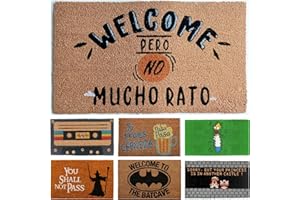 DONATELLA Felpudo Coco Dibujo con Base Antideslizante de PVC - 40x70 cm, Welcome