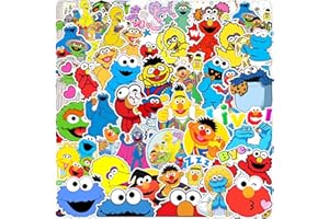 KOWASO Sesame Pegatinas 50PCS Pegatinas de vinilo para computadora portátil, parachoques, monopatín, botellas de agua, teléfono, pegatinas de anime de dibujos animados para niños adolescentes adultos