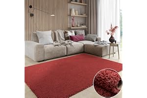 ‎MY-RUG MY-RUG Teppich Shaggy Star Hochflor rechteckig weinrot 230 x 160 cm - Wohnzimmerteppich, Flauschiger Teppich, Carpet