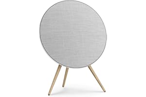 Bang & Olufsen Beosound A9 (5th Gen) - Iconic WiFi and Bluetooth Speaker for Home with Room-filling Sound, Powerful Floorstanding Luxury Speaker and Oak Legs - Natural Aluminium