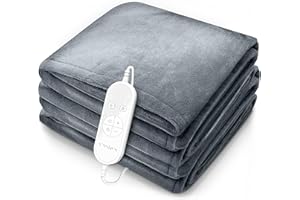 sinnlein® Heizdecke aus Plüsch 200 x 180 cm | elektrische Wärmedecke mit Abschaltautomatik | Kuscheldecke | Timerfunktion | 9 Temperaturstufen | waschbar bis 40°C | Digitalanzeige