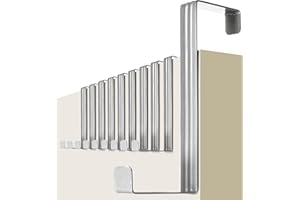 4smile Ganci per porta - [set di 10, acciaio inox] - appendiabiti per porta [con pad in feltro] come protezione della superficie – gancio per appendere