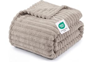 Utopia Bedding Randig Fleecefilt Queen För Soffa – Fluffig Mysig Varm Ribbad Filt För Säng & Stol, Mjuk Lättvikts Presentfilt