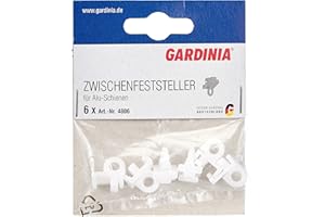 ‎GARDINIA GARDINIA Blokada do aluminiowych szyn do zasłon Ø 13 mm, 6 sztuk, tworzywo sztuczne, kolor biały