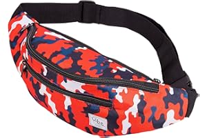 Vibe Festival Gear Sac Banane pour Homme et Femme –Plusieurs Couleurs– Sacoche Homme bandouliere Noir holographique Argent, Or pour Festivals, randonnée, Course à Pied, Cyclisme.