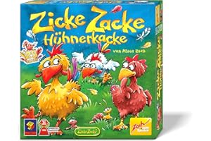 Zoch 601121800 Zicke Zacke Hühnerkacke – das rasante Gedächtnisrennen, Kinderspiel des Jahres 1998, 2-4 Spieler, für Jungen und Mädchen ab 4 Jahren